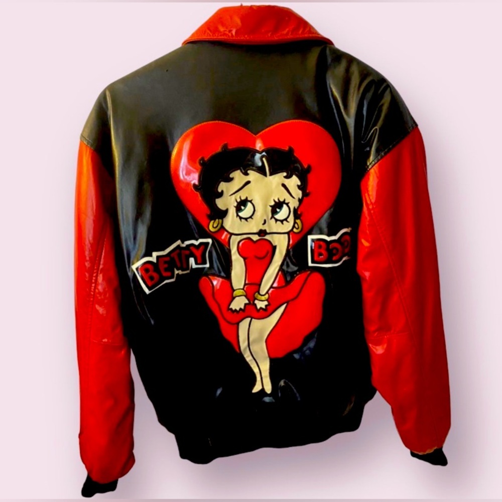 Vintage 90’s Excelled Betty Boop Leather Jacket Medium